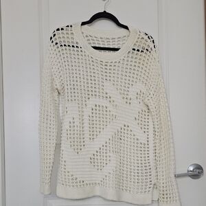 Cream Knit Sweater with Anchor Design